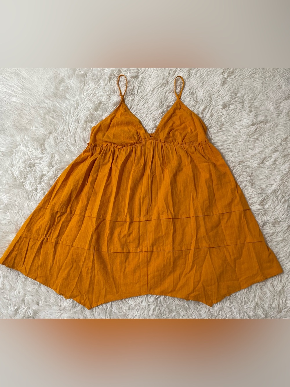 Wild Fable Babydoll Y2K Resort Beach Vacation 70s 90s Boho Dress Mango Orange L - Picture 2 of 12